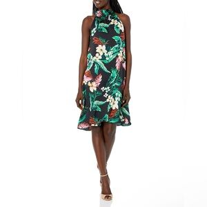 Nine West Halter Style Trapeze Dress with Bow Tie NWT